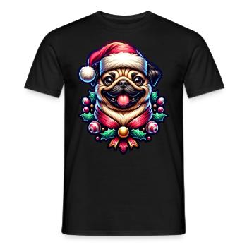 Noël Carlin Chapeau de Noël Père Noël Cadeau - T-shirt homme - noir - Devant - AI Model Male 178 light (178cm)