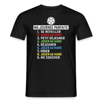 Ma journée parfaite Jouer au handball - T-shirt homme - noir - Devant - AI Model Male 178 light (178cm)