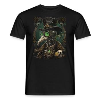Steampunk Pestilence Plague Doctor - Männer T-Shirt - Schwarz - Vorne - AI Model Male 178 light (178cm)