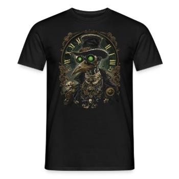 Steampunk Pestilence Plague Doctor - Men's T-Shirt - black - Front - AI Model Male 178 light (178cm)
