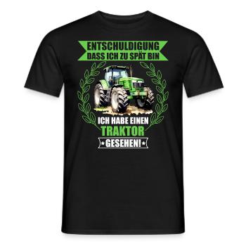 Entschuldigung ich habe einen Traktor gesehen - Männer T-Shirt - Schwarz - Vorne - AI Model Male 178 light (178cm)