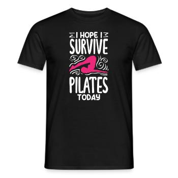 J’espère que je survivrai au Pilates aujourd’hui - T-shirt homme - noir - Devant - AI Model Male 178 light (178cm)