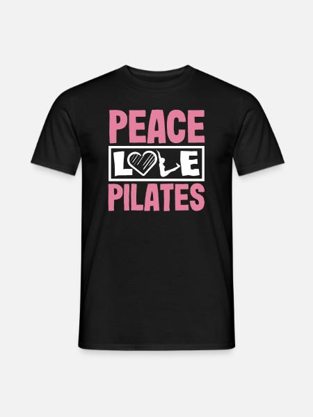 Peace Love Pilates Motivation Design - Men's T-Shirt - black