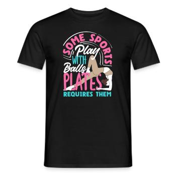 Some sports play Pilates with balls - Men's T-Shirt - black - Front - AI Model Male 178 light (178cm)
