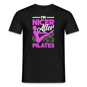 I'm nicer after Pilates exercise - Men's T-Shirt - black - Front - AI Model Male 178 light (178cm)