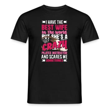 Best Wife Crazy Pilates Instructor - Men's T-Shirt - black - Front - AI Model Male 178 light (178cm)