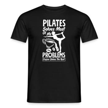 Le Pilates résout la plupart de mes problèmes - T-shirt homme - noir - Devant - AI Model Male 178 light (178cm)