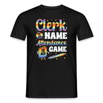 Secrétaire des présences - T-shirt homme - noir - Devant - AI Model Male 178 light (178cm)