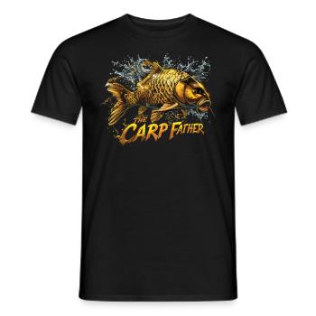 „the Carp Father“ Karpfenangeln - Männer T-Shirt - Schwarz - Vorne - AI Model Male 178 light (178cm)