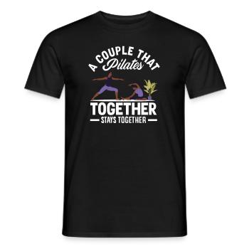 Pilates Couple Stay Strong Together - Men's T-Shirt - black - Front - AI Model Male 178 light (178cm)