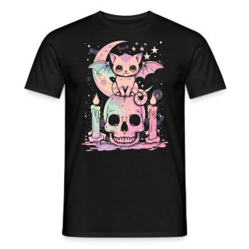 Kawaii Chat Pastel Goth Mignon Effrayant - T-shirt homme - noir - Devant - AI Model Male 178 light (178cm)