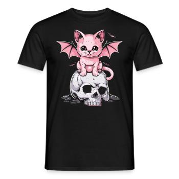Kawaii Chat Pastel Goth Mignon Effrayant - T-shirt homme - noir - Devant - AI Model Male 178 light (178cm)