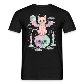 Kawaii Chat Pastel Goth Mignon Effrayant - T-shirt homme - noir - Devant - AI Model Male 178 light (178cm)