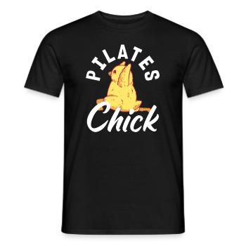Pilates Chick Humor Fitness Fun - Men's T-Shirt - black - Front - AI Model Male 178 light (178cm)