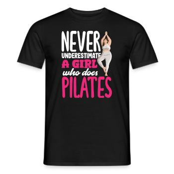 Never Underestimate a Girl Pilates - Men's T-Shirt - black - Front - AI Model Male 178 light (178cm)