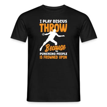 Diskus Diskuswurf Leichtathlet Sportler Geschenk - Männer T-Shirt - Schwarz - Vorne - AI Model Male 178 light (178cm)