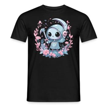 Kawaii Reaper Pastel Goth Cute Anime - Männer T-Shirt - Schwarz - Vorne - AI Model Male 178 light (178cm)