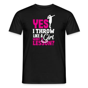 Diskus Diskuswurf Leichtathlet Sportler Geschenk - Männer T-Shirt - Schwarz - Vorne - AI Model Male 178 light (178cm)