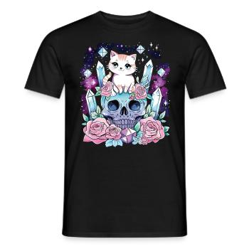 Kawaii Cat Pastel Goth Cute Anime - Men's T-Shirt - black - Front - AI Model Male 178 light (178cm)