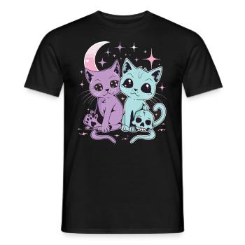 Kawaii Cat Pastel Goth Teuflisch - Männer T-Shirt - Schwarz - Vorne - AI Model Male 178 light (178cm)