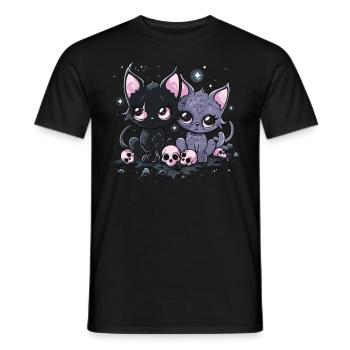 Kawaii Cat Pastel Goth Teuflisch - Männer T-Shirt - Schwarz - Vorne - AI Model Male 178 light (178cm)
