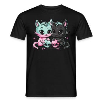 Kawaii Cat Pastel Goth Teuflisch - Männer T-Shirt - Schwarz - Vorne - AI Model Male 178 light (178cm)