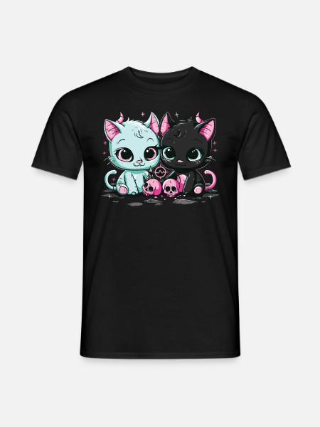 Kawaii Cat Pastel Goth Devilish - Men's T-Shirt - black
