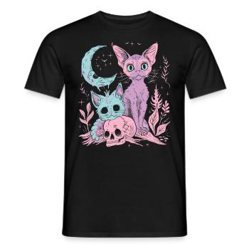 Kawaii Cat Pastel Goth Teuflisch - Männer T-Shirt - Schwarz - Vorne - AI Model Male 178 light (178cm)