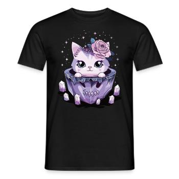 Kawaii Cat Pastel Goth Cute Anime - Men's T-Shirt - black - Front - AI Model Male 178 light (178cm)