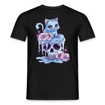 Kawaii Cat Pastel Goth Cute Anime - Men's T-Shirt - black - Front - AI Model Male 178 light (178cm)