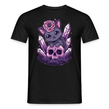 Kawaii Cat Pastel Goth Cute Anime - Men's T-Shirt - black - Front - AI Model Male 178 light (178cm)