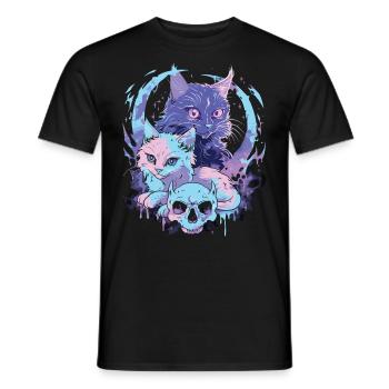 Kawaii Cat Pastel Goth Teuflisch - Männer T-Shirt - Schwarz - Vorne - AI Model Male 178 light (178cm)