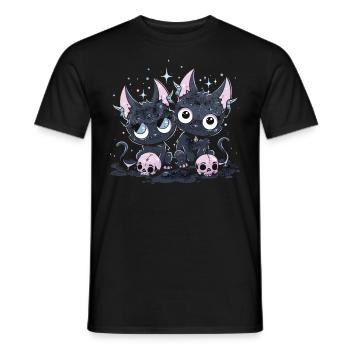 Kawaii Cat Pastel Goth Teuflisch - Männer T-Shirt - Schwarz - Vorne - AI Model Male 178 light (178cm)