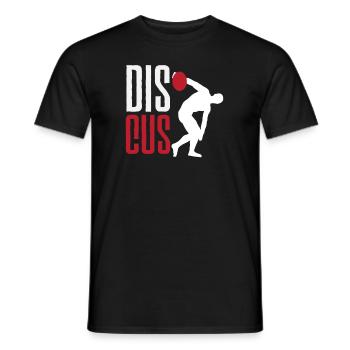 Diskus Diskuswurf Leichtathlet Sportler Geschenk - Männer T-Shirt - Schwarz - Vorne - AI Model Male 178 light (178cm)