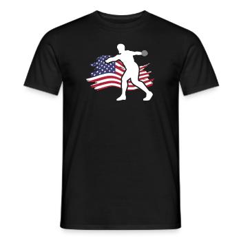 Diskus Diskuswurf Leichtathlet Sportler Geschenk - Männer T-Shirt - Schwarz - Vorne - AI Model Male 178 light (178cm)
