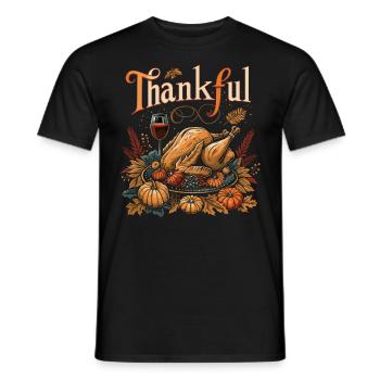 Dankbares Gobble Wobble Thanksgiving - Männer T-Shirt - Schwarz - Vorne - AI Model Male 178 light (178cm)