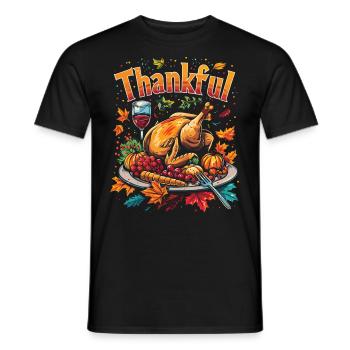 Dankbares Gobble Wobble Thanksgiving - Männer T-Shirt - Schwarz - Vorne - AI Model Male 178 light (178cm)