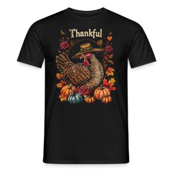 Dankbares Gobble Wobble Thanksgiving - Männer T-Shirt - Schwarz - Vorne - AI Model Male 178 light (178cm)