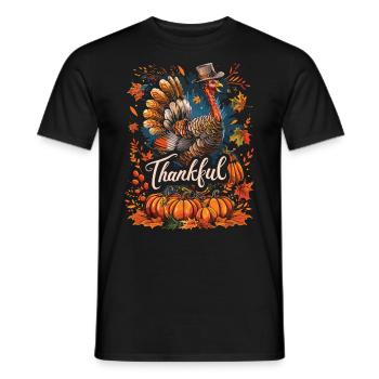 Dankbares Gobble Wobble Thanksgiving - Männer T-Shirt - Schwarz - Vorne - AI Model Male 178 light (178cm)
