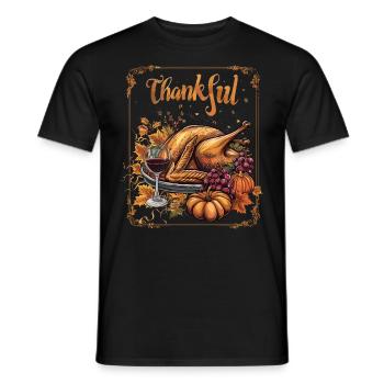 Dankbares Gobble Wobble Thanksgiving - Männer T-Shirt - Schwarz - Vorne - AI Model Male 178 light (178cm)