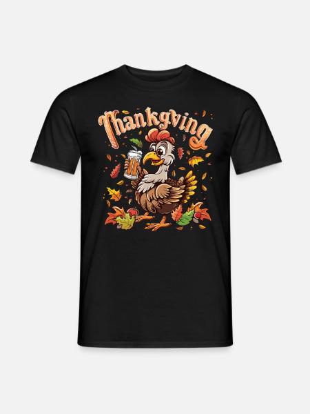 Grateful Gobble Wobble Thanksgiving - T-shirt homme - noir