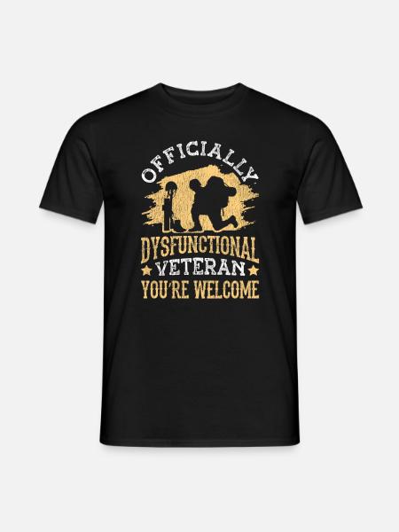 Veteran Medicated Dysfunctional - Men's T-Shirt - black