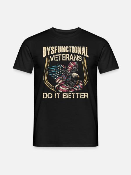 Veteran Medicated Dysfunctional - Männer T-Shirt - Schwarz