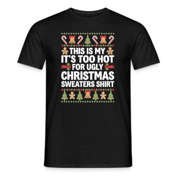 Es Ist Zu Heiß Für Hässliche Weihnachtspullover - Männer T-Shirt - Schwarz - Vorne - AI Model Male 178 light (178cm)
