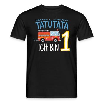 1er anniversaire de la brigade de pompiers de Tatütata - T-shirt homme - noir - Devant - AI Model Male 178 light (178cm)