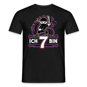 T-shirt d’anniversaire Ninja J’ai 7 ans - T-shirt homme - noir - Devant - AI Model Male 178 light (178cm)