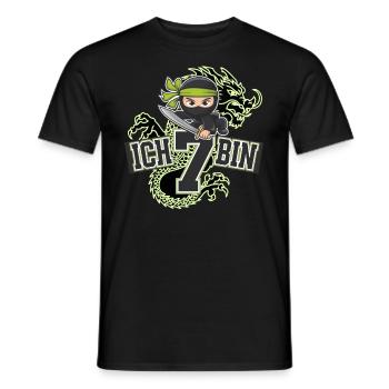 Ich Bin 7 Ninja Geburtstagsshirt - Men's T-Shirt - black - Front - AI Model Male 178 light (178cm)