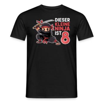 This Little Ninja Is 8 Birthday T-Shirt - Men's T-Shirt - black - Front - AI Model Male 178 light (178cm)