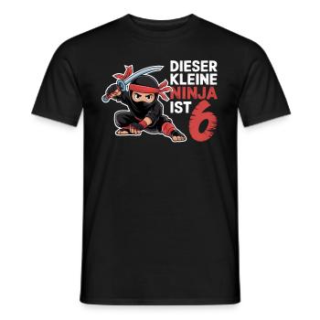 This Little Ninja Is 6 Birthday Shirt - Men's T-Shirt - black - Front - AI Model Male 178 light (178cm)