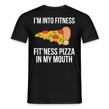 Pizza - Men's T-Shirt - black - Front - AI Model Male 178 light (178cm)